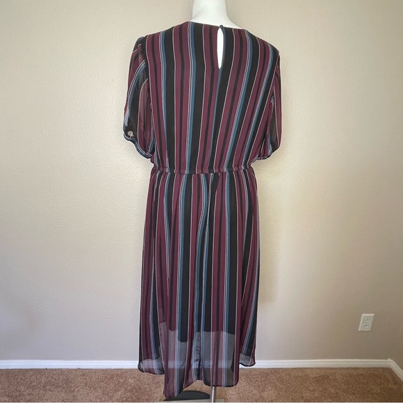 LANE BRYANT STRIPED SURPLICE DRESS - Picture 4 of 6